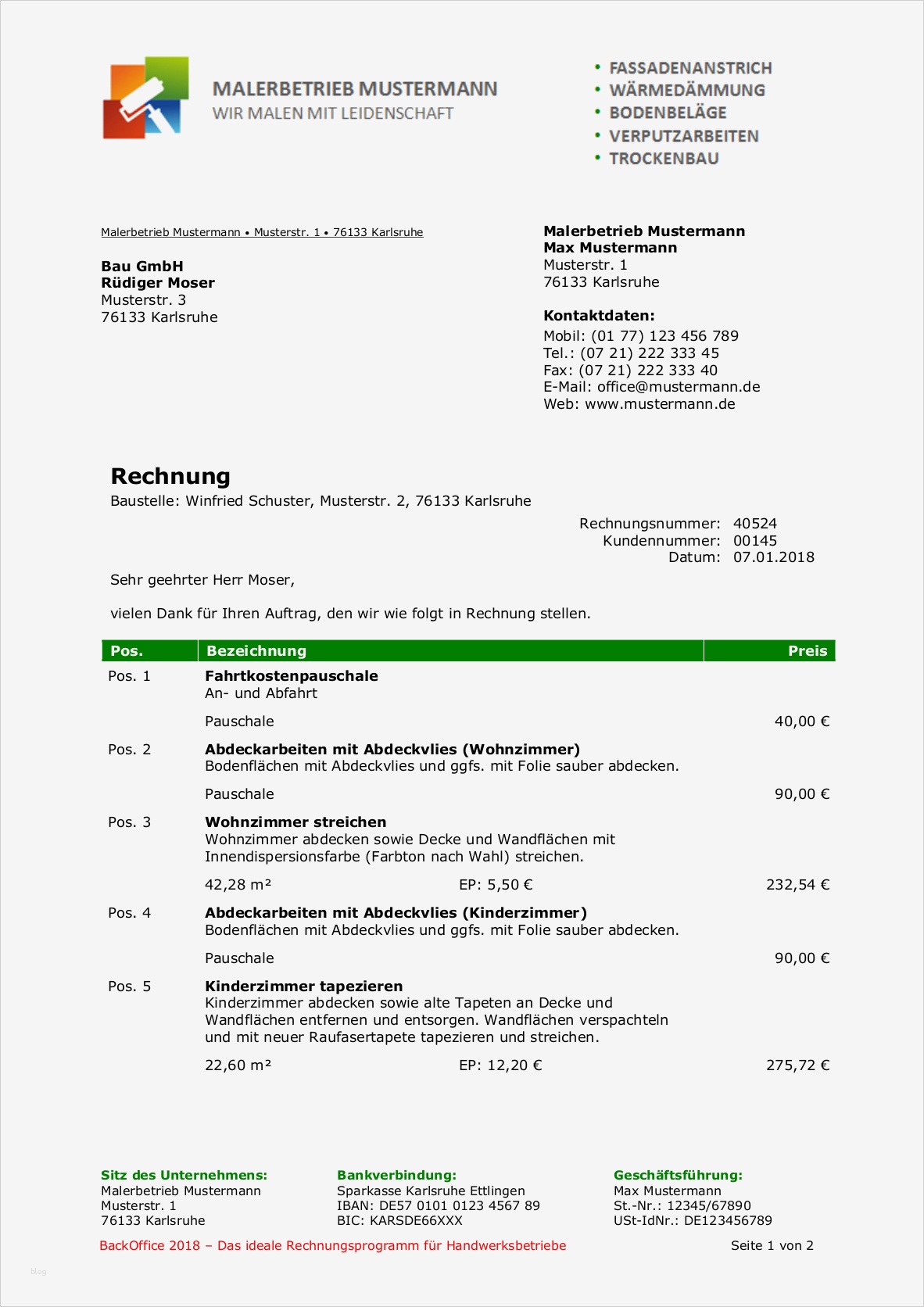 Rechnung Schreiben Ohne Gewerbe Vorlage Angenehm Muster Einer Subunternehmer Rechnung