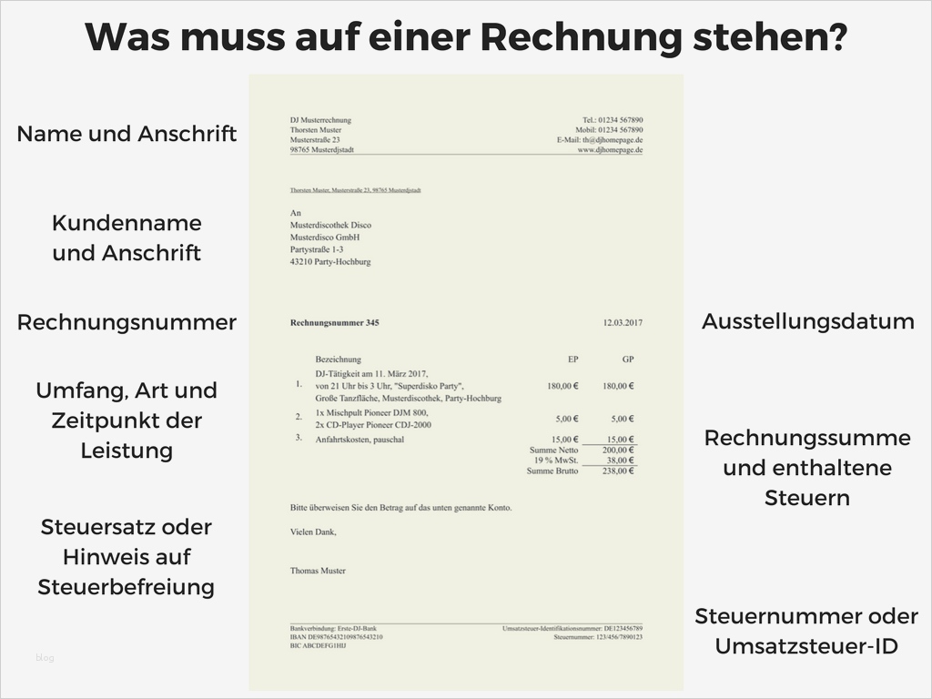Rechnung Schreiben Ohne Gewerbe Vorlage Wunderbar Dj Rechnung Als Mustervorlage Herunterladen Gratis