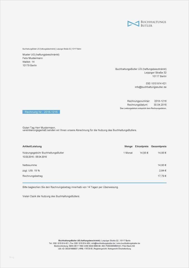 Rechnung Zur Entlastung Zurücksenden Vorlage Schön Rechnungsprogramm Buchhaltungsbutler