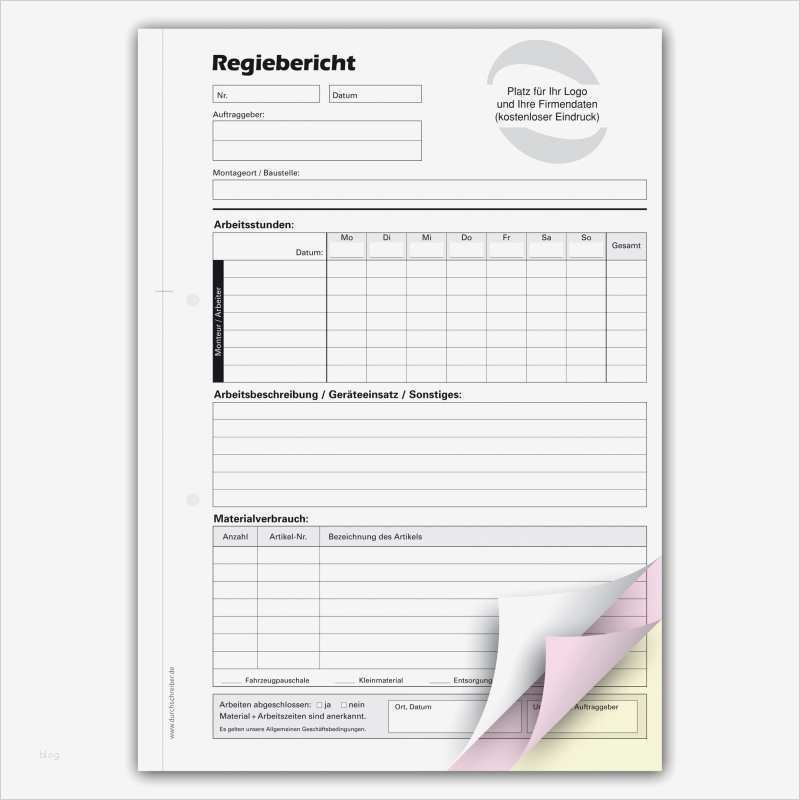 Regiebericht Vorlage Excel Kostenlos Beste Regiebericht