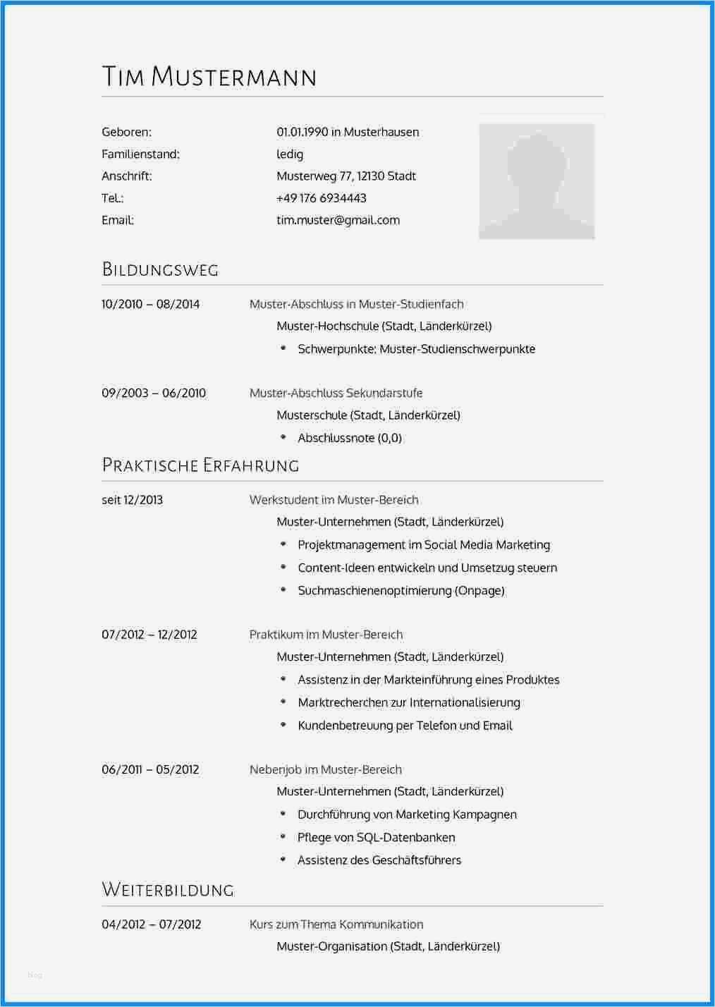 Register Vorlage 1 20 Neu 20 Kurzlebenslauf Vorlage