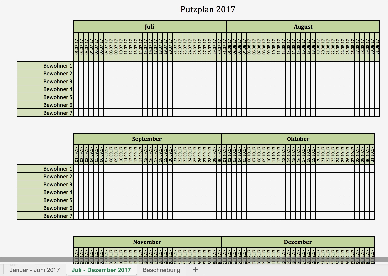 Reinigungsplan Hotel Vorlage Wunderbar Putzplan Für 2017 Mit Excel Vorlagen Und Pdf