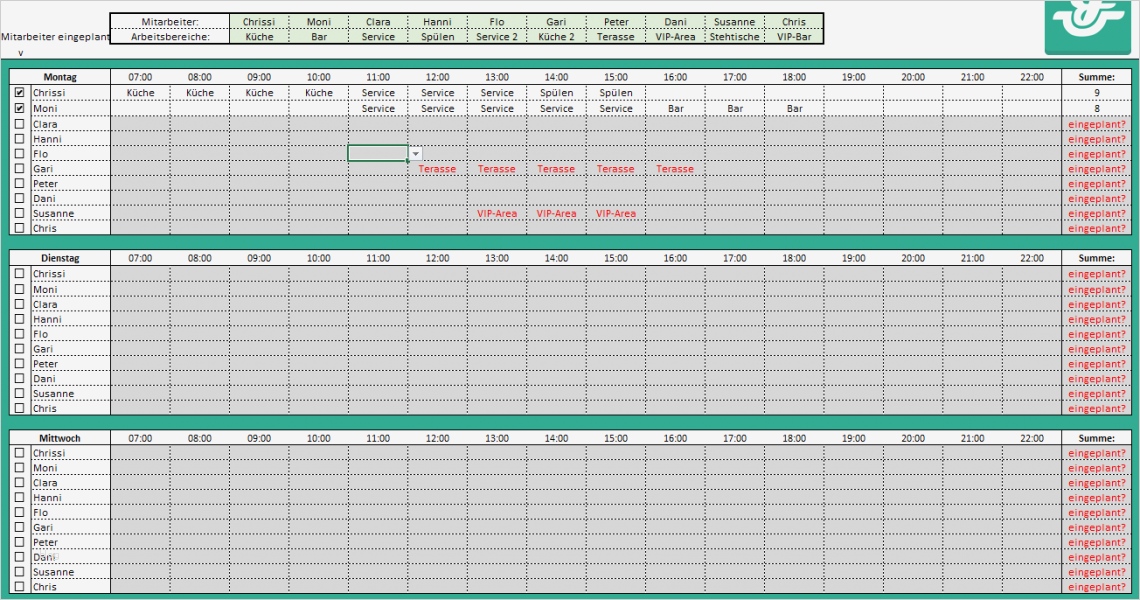 Reinigungsplan Vorlage Excel Kostenlos Neu Dienstplan Vorlage Kostenloses Excel Sheet Als Download
