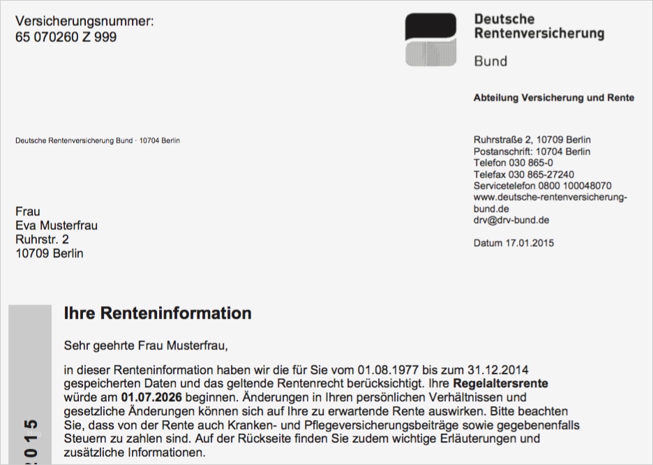 Rentenversicherung Kündigen Vorlage Kostenlos Wunderbar Die Jährliche Renteninformation Was Zwischen Den Zeilen