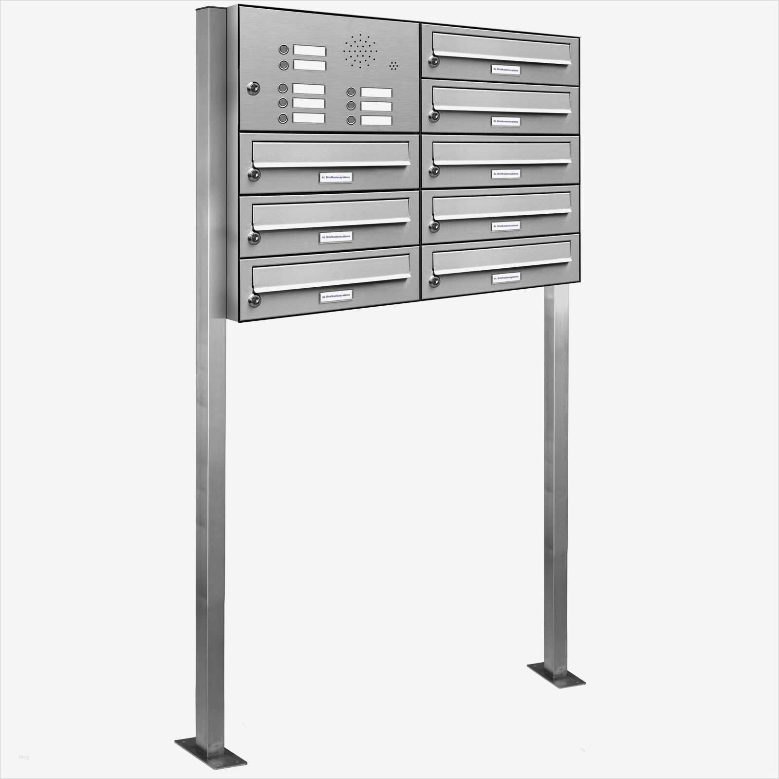 Renz Briefkasten Vorlage Wunderbar 8er V2a Edelstahl Briefkasten Standanlage Freistehend Mit