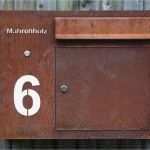 Renz Vorlage Briefkasten Beschriftung Neu Briefkasten Aus Corten Stahl Mit Leuchtschrift
