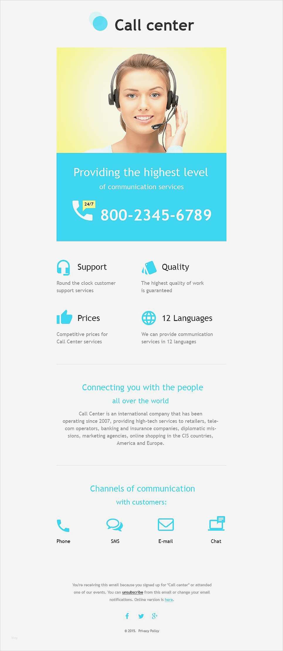 Responsive Newsletter Vorlage Erstaunlich Newsletter Vorlage Für Callcenter