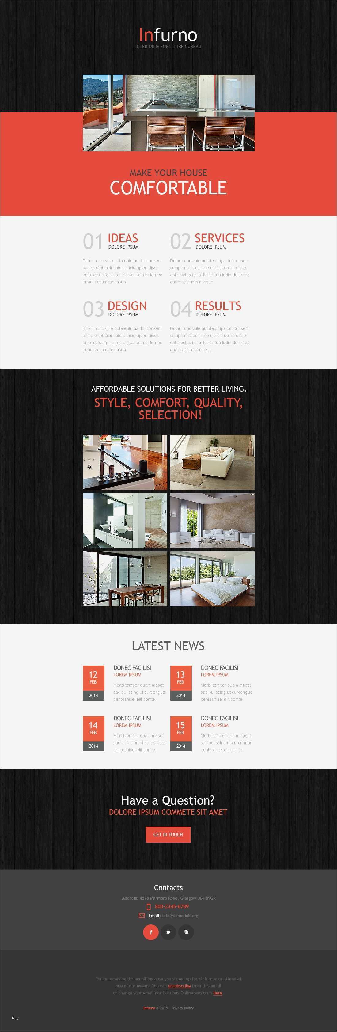 Responsive Newsletter Vorlage Luxus Newsletter Vorlage Für Innenausstattung Und Möbel