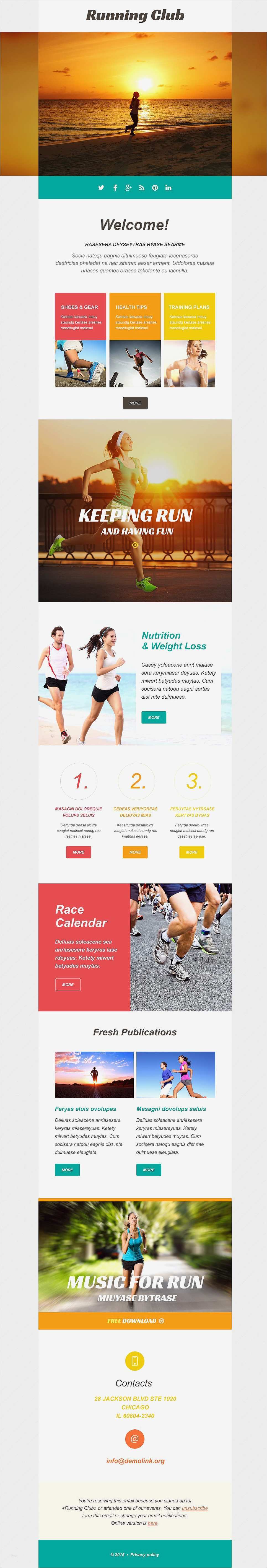 Responsive Newsletter Vorlage Neu Newsletter Vorlage Für Joggen