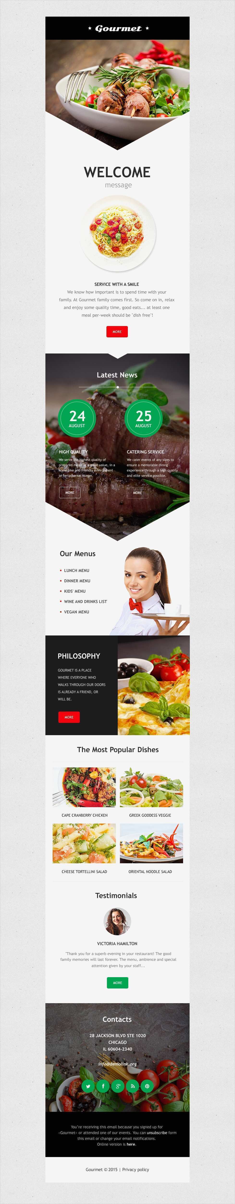 Responsive Newsletter Vorlage Schön Newsletter Vorlage Für Cafe Und Restaurant