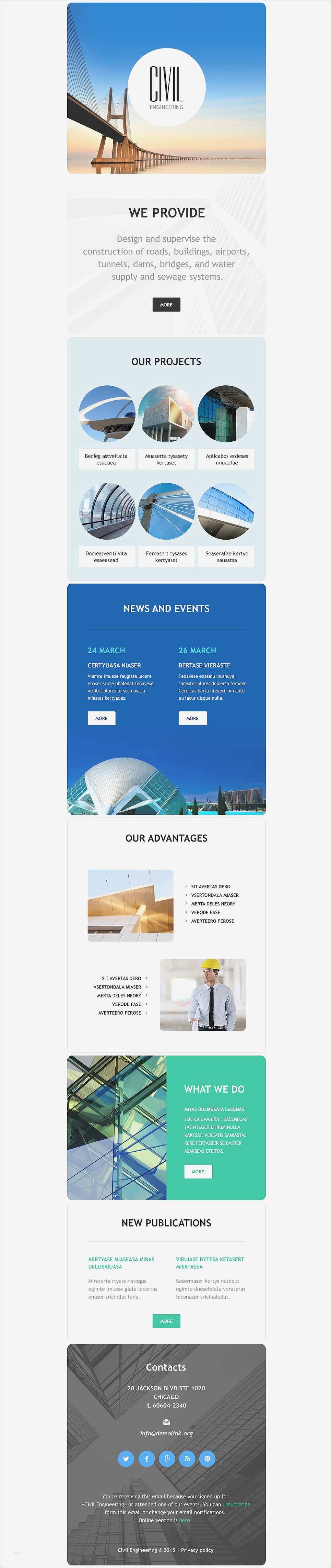 Responsive Newsletter Vorlage Schönste Newsletter Vorlage Für Tiefbau