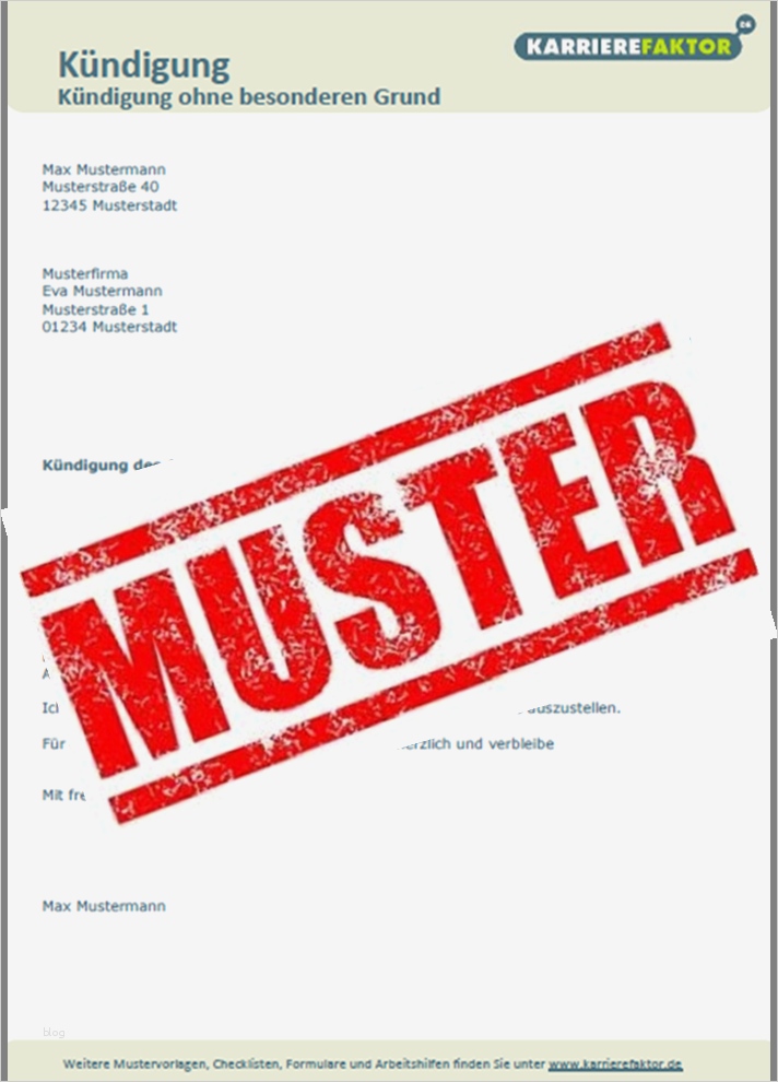 Richtig Kündigen Vorlage Erstaunlich Vorlage Kündigung