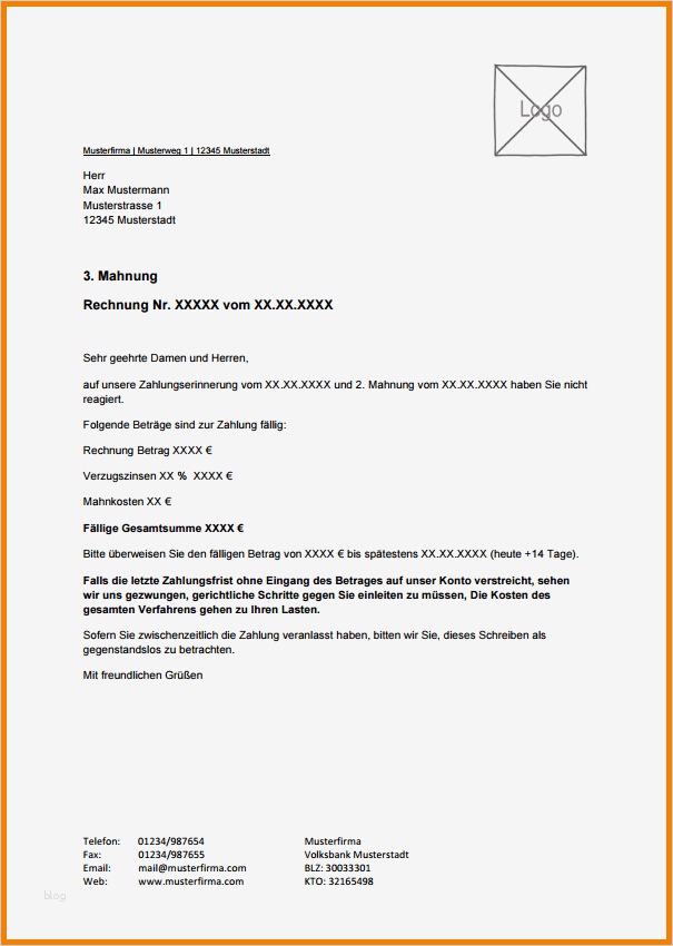Richtig Mahnen Vorlagen Süß 11 Auftragsbestätigung Muster