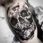 Rocker Tattoos Vorlagen Erstaunlich Clock Skull Tattoo