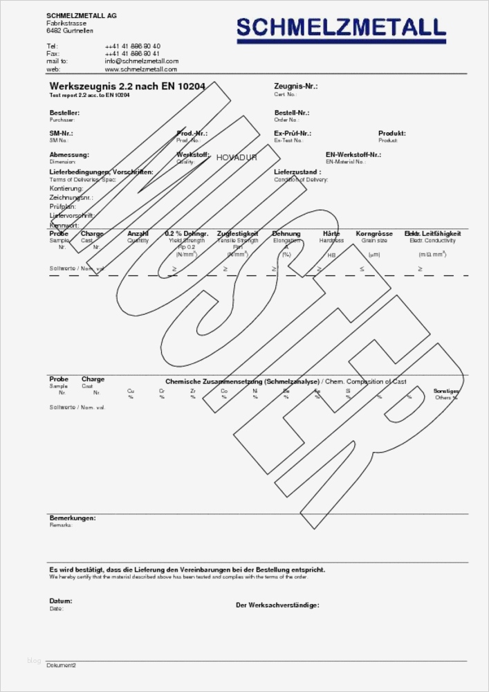 Rohs Zertifikat Vorlage Genial Schmelzmetall Ag Prüfbescheinigungen
