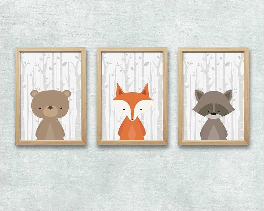 Rücknahmebedingungen Ebay Vorlage Einzigartig Bild Set Wald Tiere Kunstdruck A4 Bär Fuchs Waschbär