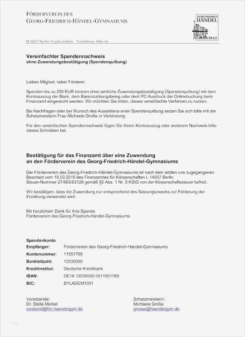 Sachspendenquittung Vorlage Verein Elegant atemberaubend Vorlage Für Spendenquittung Zeitgenössisch