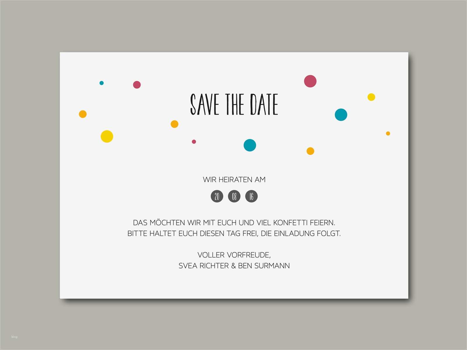 Save the Date Email Vorlage Geburtstag Elegant Save the Date Karte Konfetti