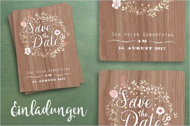 Save the Date Email Vorlage Geburtstag Wunderbar Einladungskarten Einladung Geburtstag Holz 8x Save the