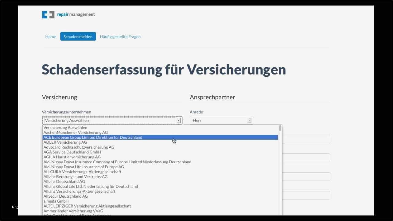 Schadensmeldung Versicherung Vorlage Bewundernswert Schadensmeldung Line Schaden Melden Schadensmeldung