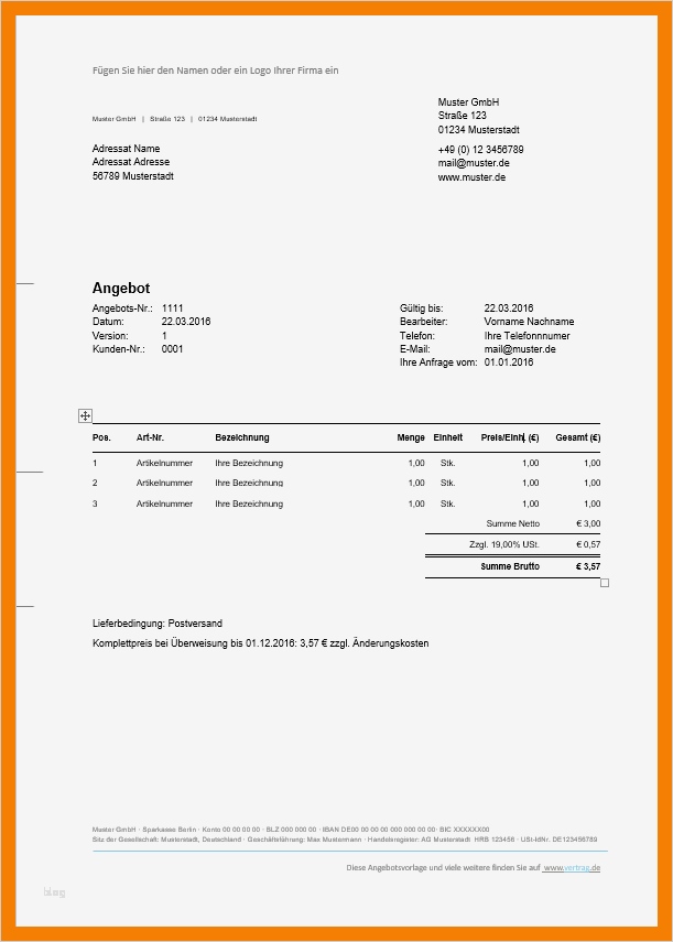 Schreiben Kontowechsel Vorlage Angenehm 14 Vorlage Angebot Schreiben