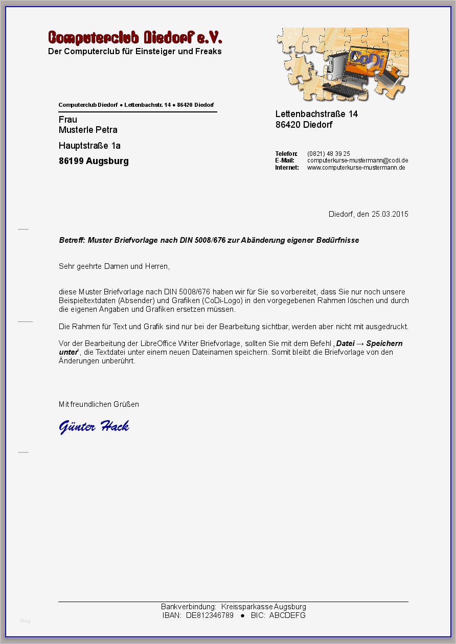 Schreiben Kontowechsel Vorlage Erstaunlich Libre Fice Writer Din Brief