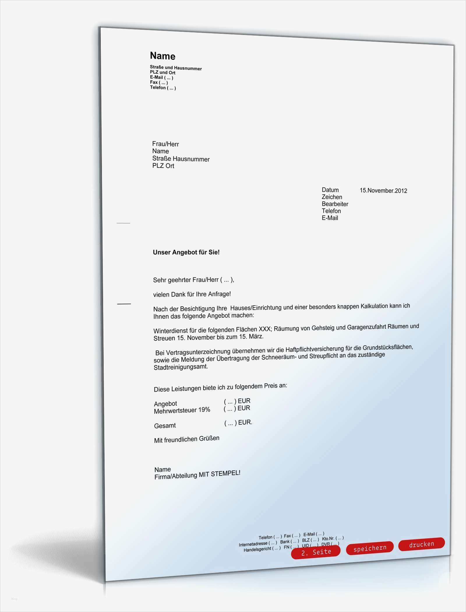 Schriftliches Angebot Vorlage Hübsch Charmant Schriftliche Angebotsvorlage Galerie Ideen