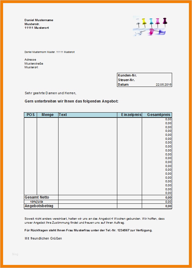 Schriftliches Angebot Vorlage Neu 7 Angebot Unterbreiten Muster