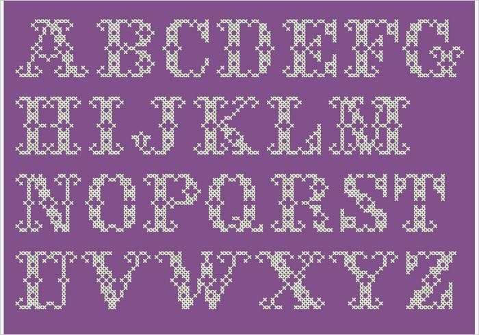 Scrabble Buchstaben Vorlage Beste Cross Stitch Alphabet Vector Set Download Free Vector