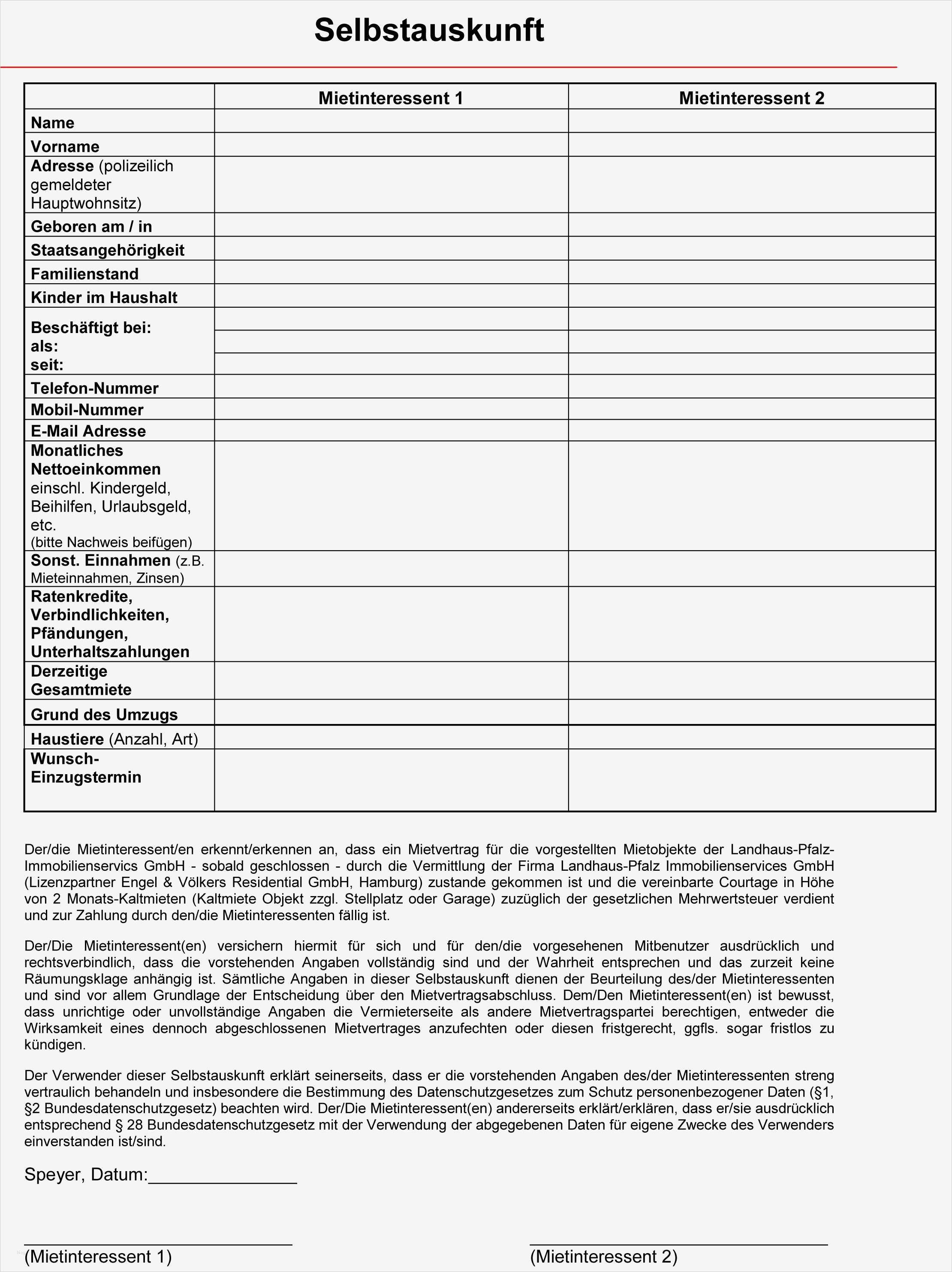 Selbstauskunft Vorlage Mieter Fabelhaft Unser Service Für Mieter