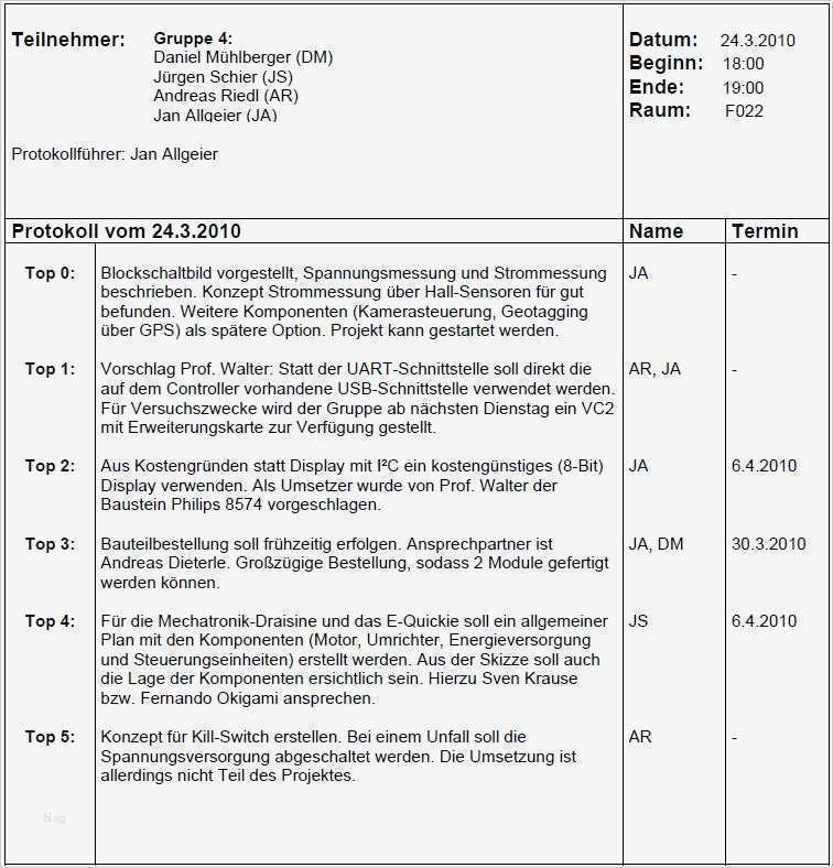 Seminar Protokoll Vorlage Einzigartig Protokoll