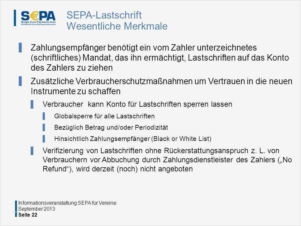 Sepa Basis Lastschrift Vorlage Erstaunlich „sepa“ Für Vereine Deutsche Bundesbank Grundsatzfragen
