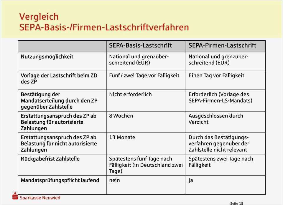 Sepa Basis Lastschrift Vorlage Genial Das Sepa Lastschriftverfahren Pdf