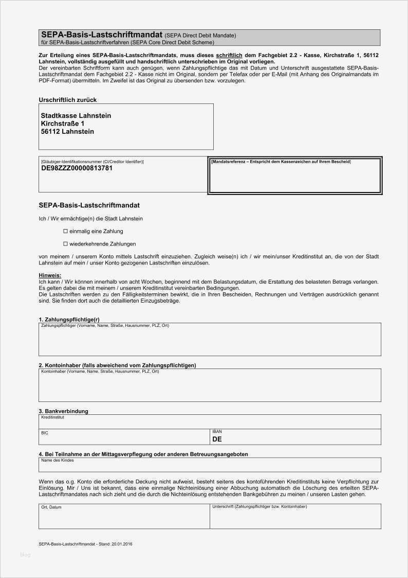 Sepa Basis Lastschrift Vorlage Neu Gemütlich Lastschriftformular Ideen Bilder Für Das