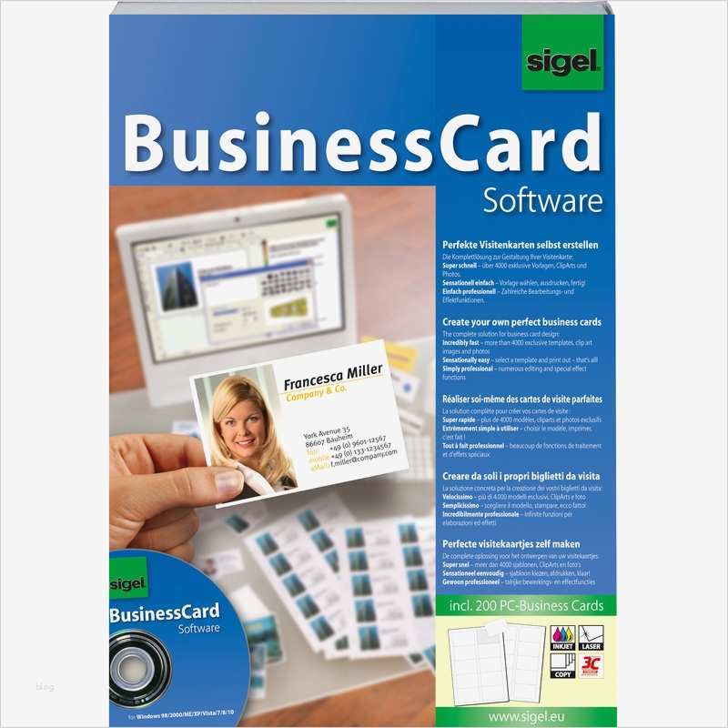 Sigel Etiketten Vorlagen Bewundernswert Sigel Businesscard software "deutsch" Für Visitenkarten