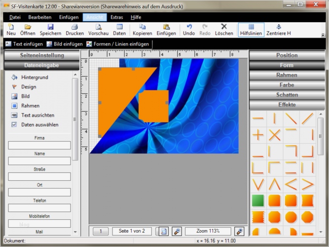 Sigel Visitenkarten Vorlagen Großartig Sf Visitenkarte Download