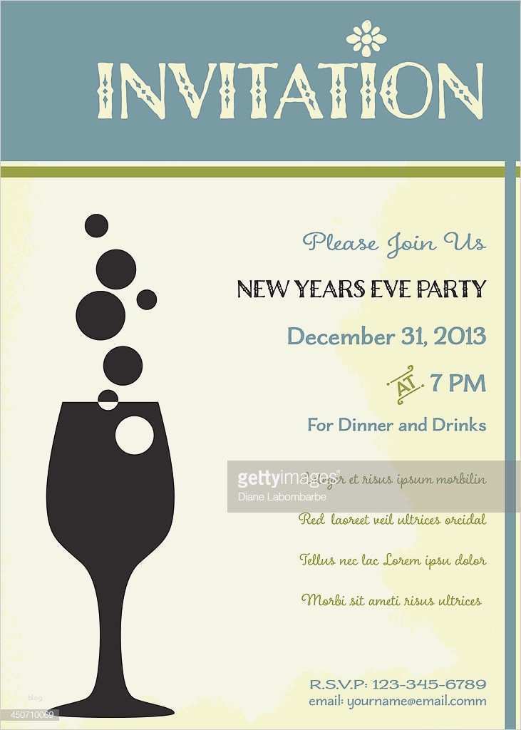 Silvesterparty Einladung Vorlage Süß Silvesterpartyeinladung Vorlage Vektorgrafik
