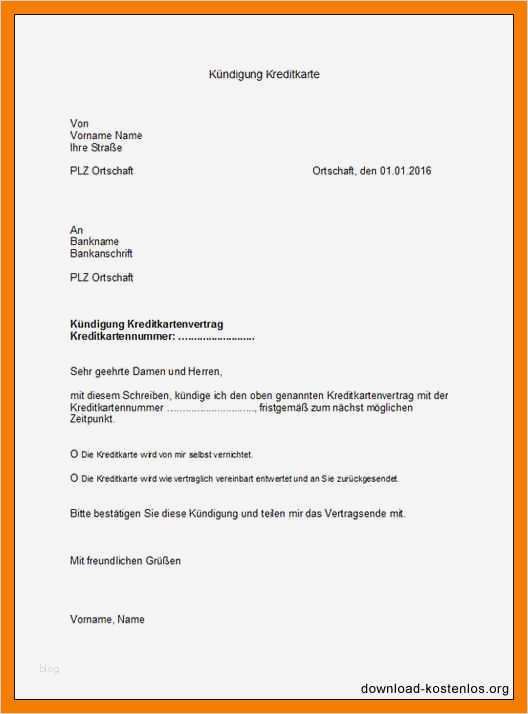 Sparkasse Kreditkarte Kündigen Vorlage Wunderbar 7 ündigung Schreiben Muster
