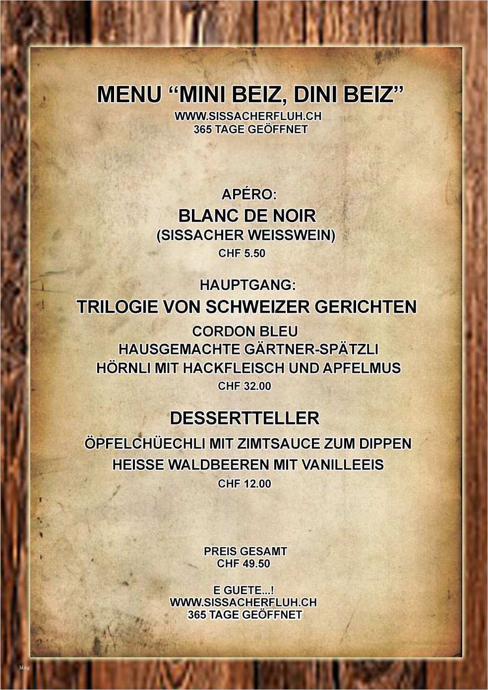 Speisekarte 3 Gänge Menü Vorlage Erstaunlich Restaurant Sissacherfluh In Sissach Ausgezeichnete