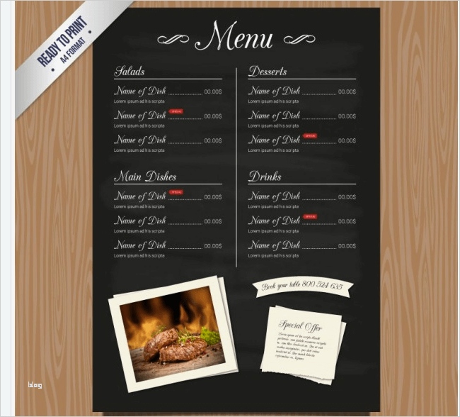 Speisekarte Din A5 Vorlage Hübsch 77 Kostenlose Speisekarten Vorlagen Zum Selbst Gestalten