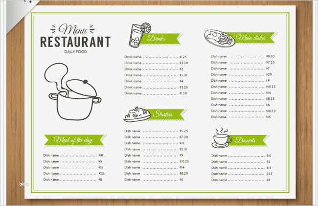 Speisekarte Din A5 Vorlage Schön 77 Kostenlose Speisekarten Vorlagen Zum Selbst Gestalten
