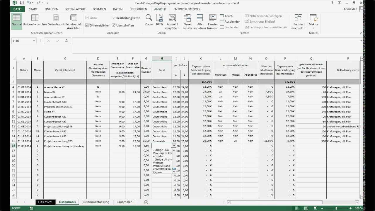 Spesenabrechnung Vorlage Excel Kostenlos Fabelhaft Vorstellung Excel Vorlage Verpflegungsmehraufwendungen