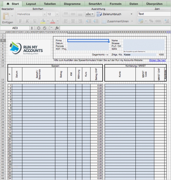 Spesenabrechnung Vorlage Für Kraftfahrer Genial Spesenabrechnung Excel Vorlage Run My Accounts Ag