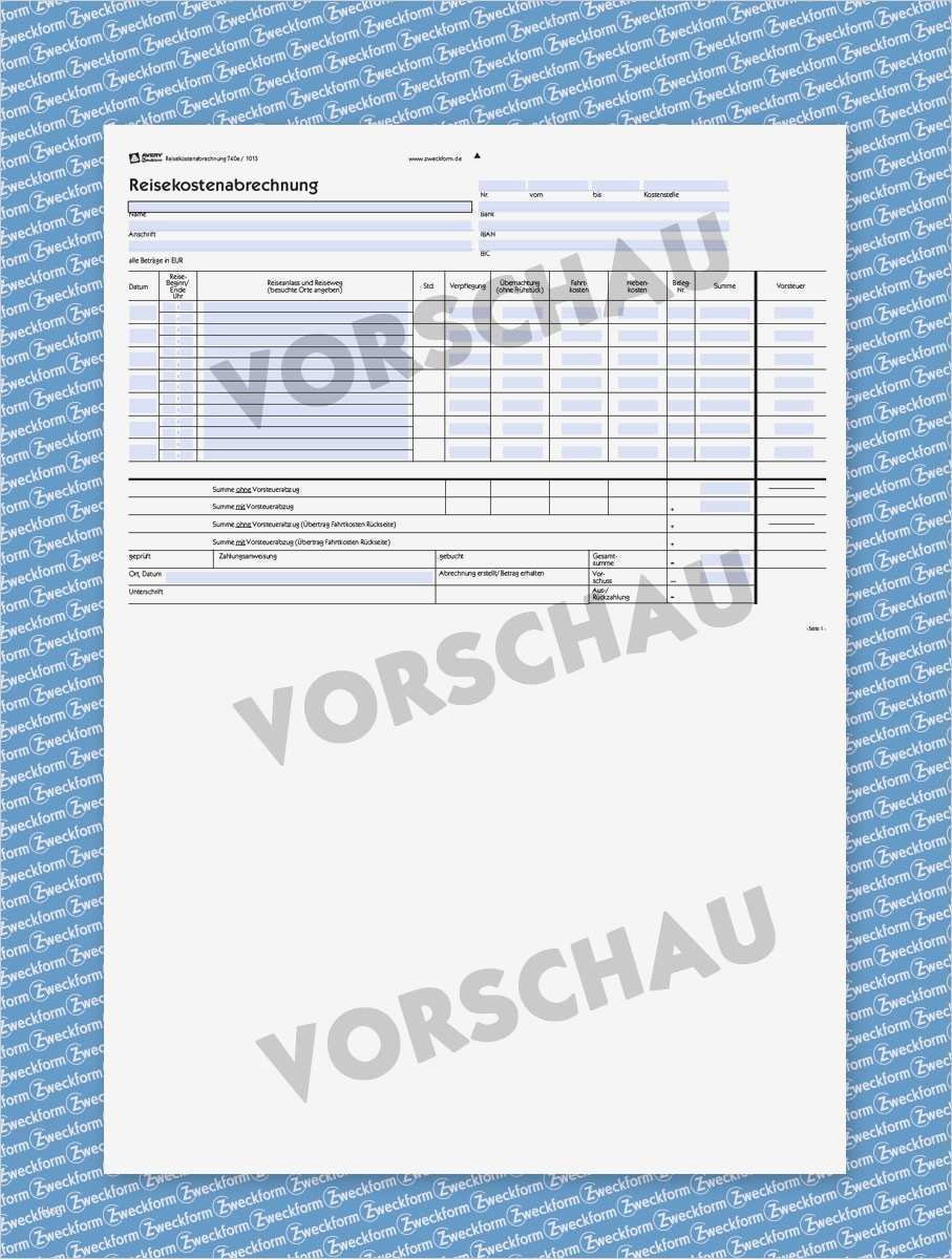 Spesenabrechnung Vorlage Für Kraftfahrer Neu Reisekostenabrechnung formular Vorlage En Zweckform