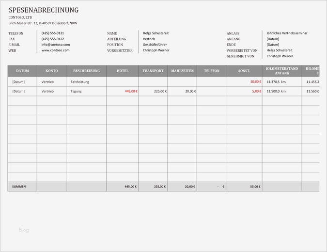 Spesenabrechnung Vorlage Für Kraftfahrer Schön Spesenabrechnung