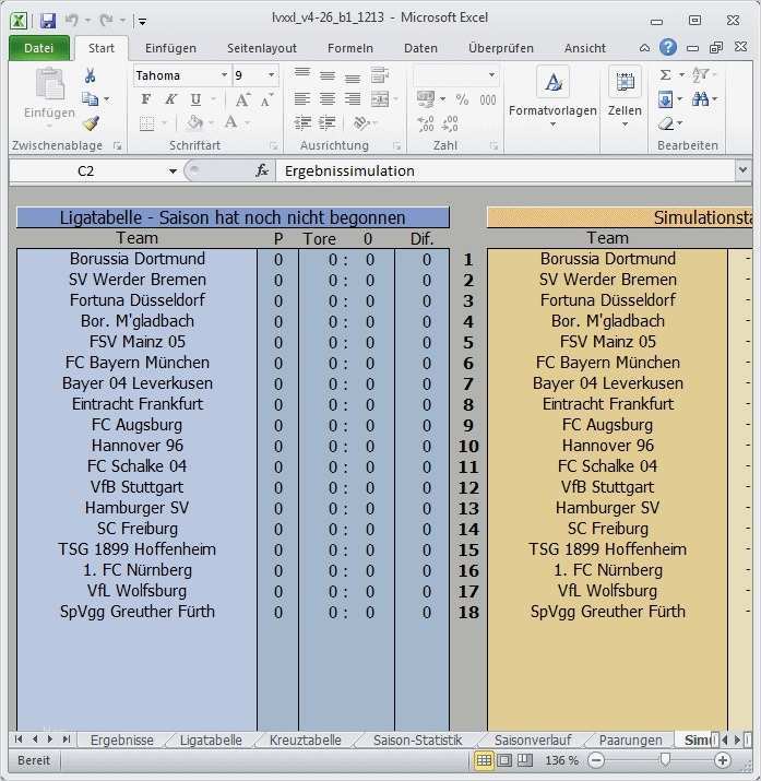Spielplan Erstellen Excel Vorlage Beste Ligaverwaltung Xxl 2017 2018 Bundesliga Spielplan Für