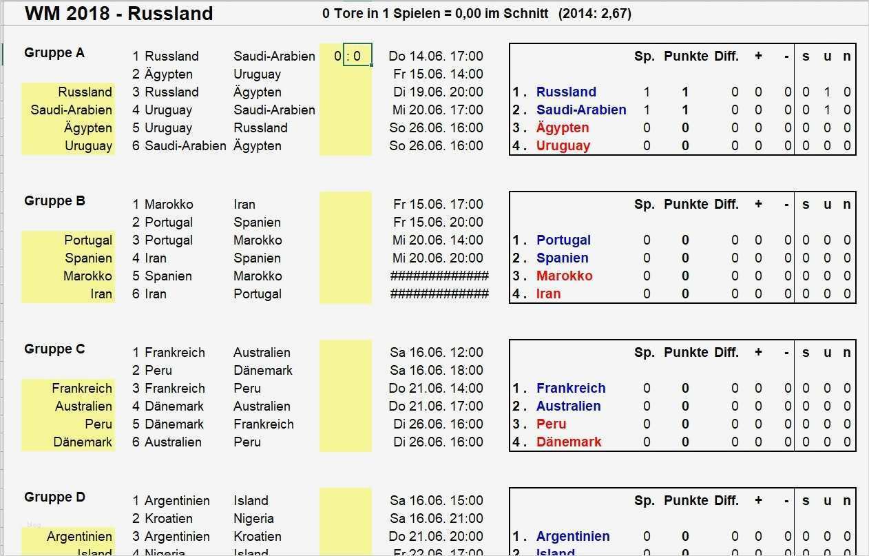 Spielplan Erstellen Excel Vorlage Neu Kostenloser Spielplan Und Tippspiel In Excel Für