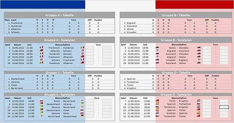 Spielplan Erstellen Excel Vorlage Schön Excel Em Spielplan Download