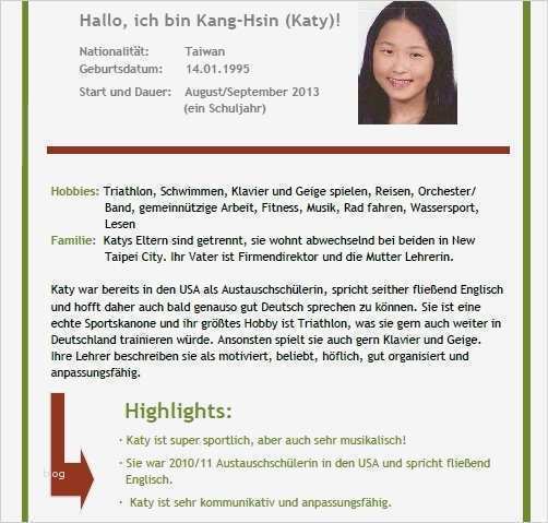 Steckbrief Schüleraustausch Vorlage Best Of Austauschschüler Aus Taiwan Suchen Gastfamilien Ab sommer