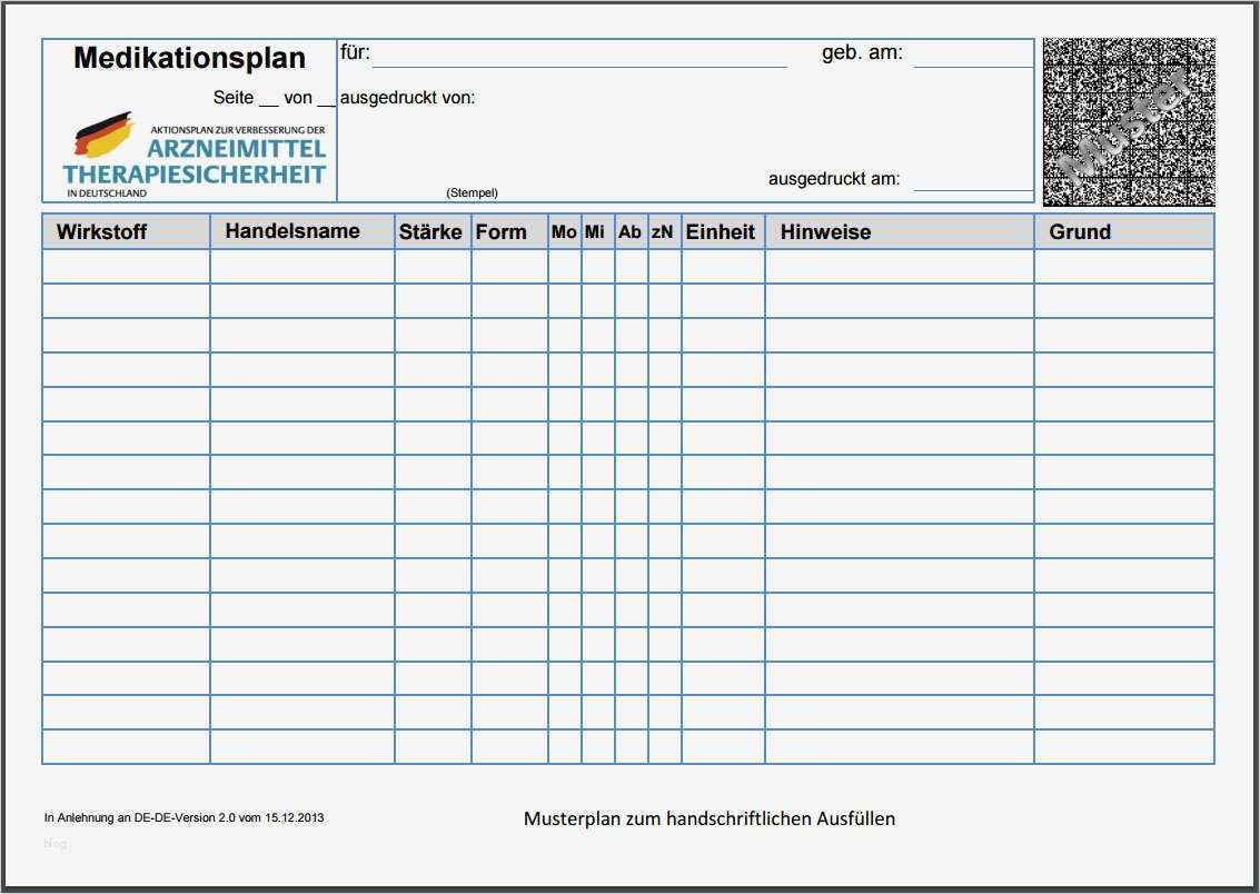 Stundenplan Vorlage Zum Ausfüllen Am Pc Cool Medikationsplan Muster Pdf Download Chip